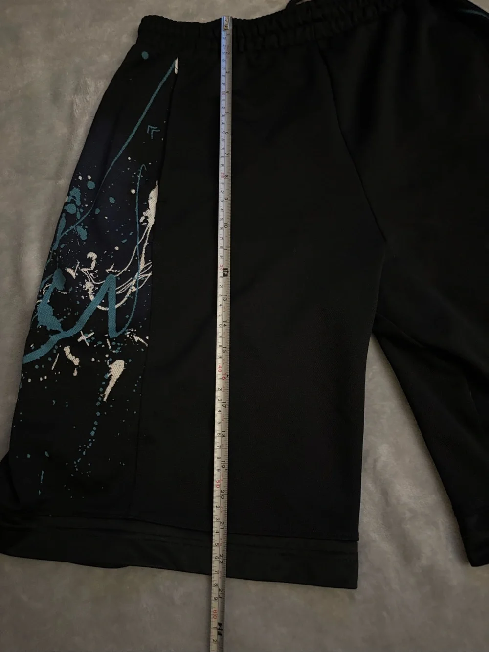 Jordan Men’s M Athletic Shorts Black/Blue/White Graphic Drawstring Elastic